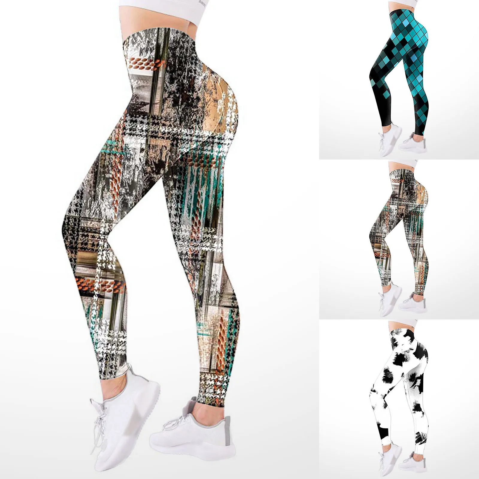 

Print High Waist Pants For Womens Leggings Tights Compression Yoga Fitness Wide Leg Yoga Pants with Pockets for Women