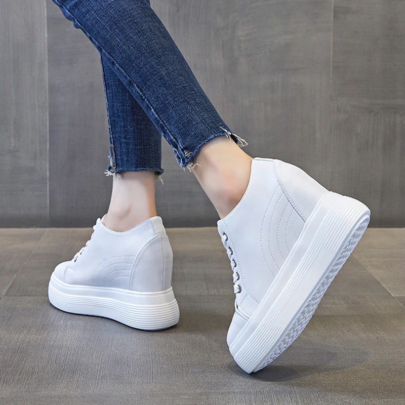 Женские массивные кроссовки осенняя повседневная женская обувь из натуральной