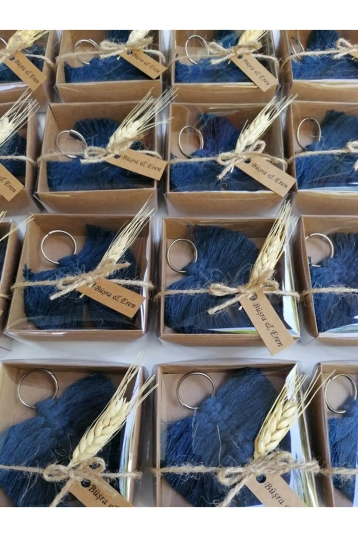 Ed Macrame Leaf Keychain Gift Promise Saks Blue 25 Pcs