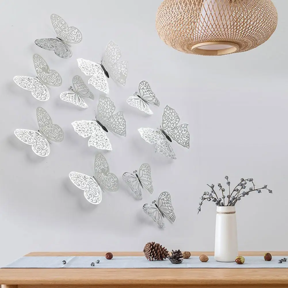 

Crystal 12pcs 3d Butterflies Diy Home Decor Wall Stickers For Kids Room Festival Party Decoration Refrigerator Decal C8q9
