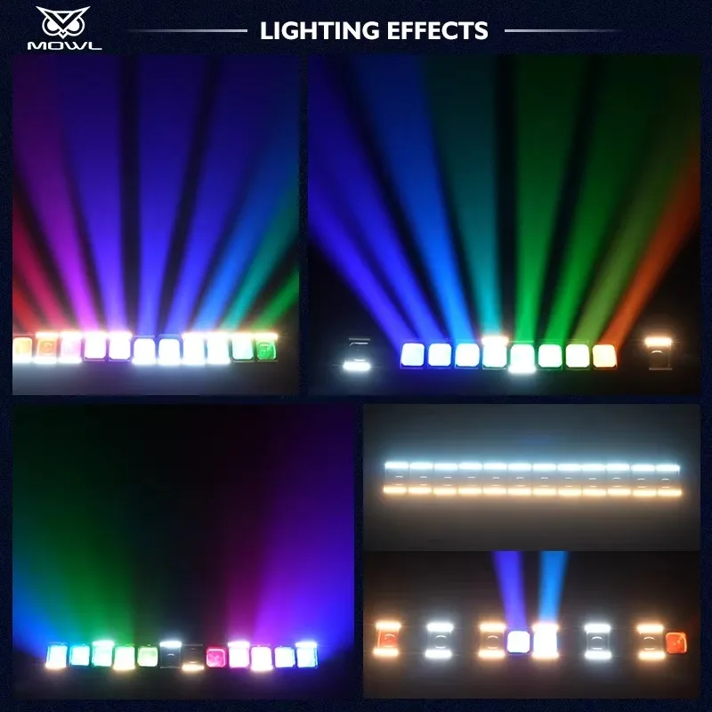 Фото Светодиодный матричный прожектор 12x60W RGBW Halo Ring Swing Beam с эффектом Wash, DMX-управлением для концертов, дискотек и сценической проекции №4