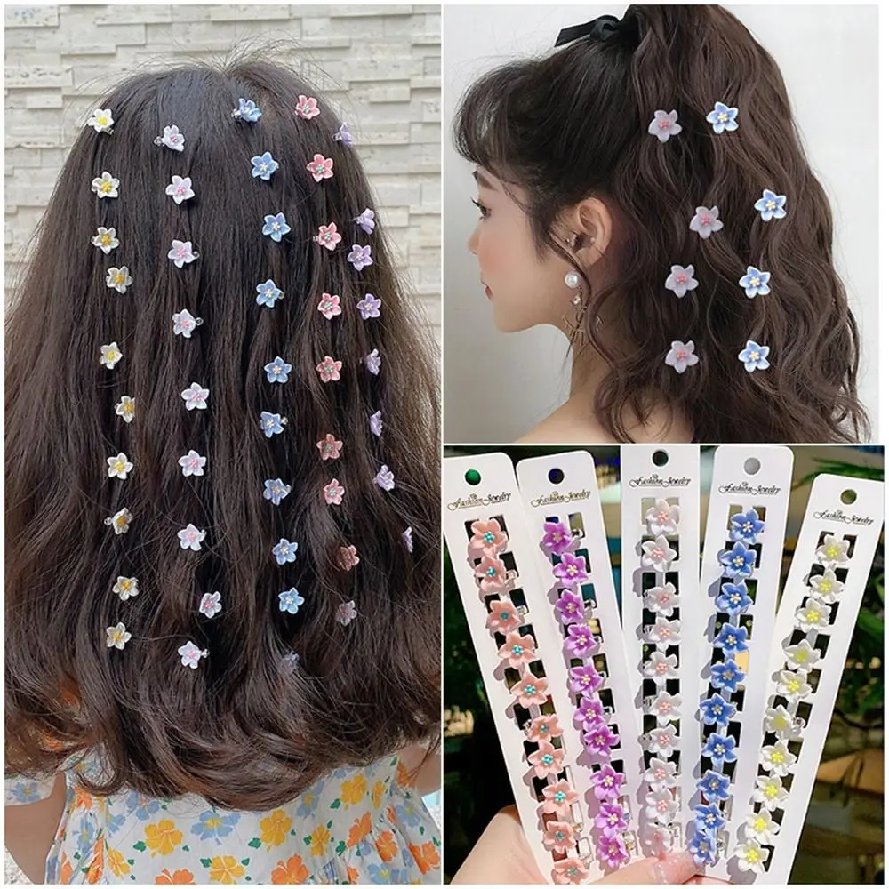 

10 шт. мини свадебные головные уборы для невесты, прическа для девочек, шпильки для волос с цветами, металлические заколки для волос с крапанами