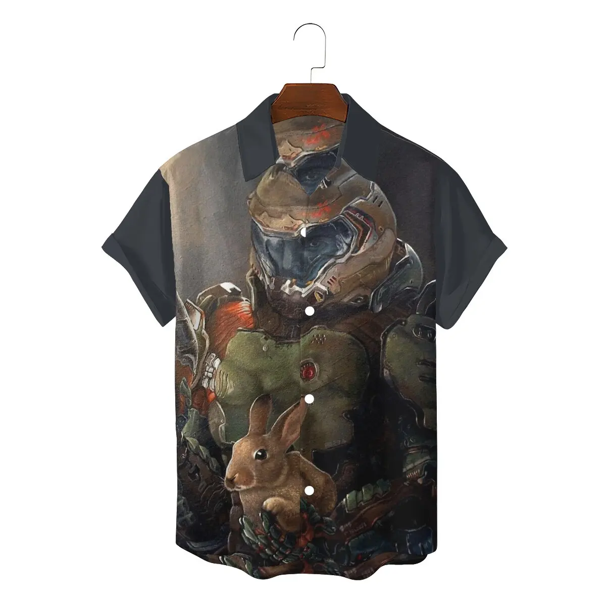 

Doom Doomguy UAC Slayer Hayden Pierce FPS Newest Hawaii Shirt for Men Slayer with Bunny Square Collar 3D Shirt Distinctive Gift