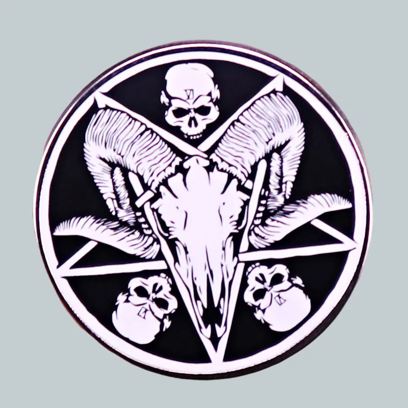 

Hail Satan Baphomet Satanic Occult Goat Enamel Brooch Pin Brooches Lapel Pins Badge Jacket Jewelry Accessories Fashion Gifts