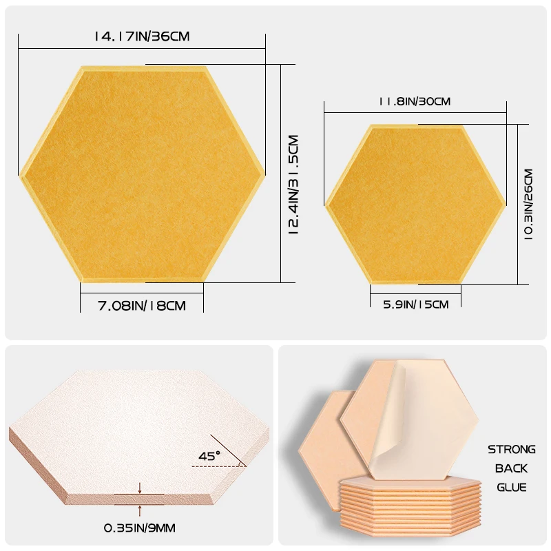 Pаспродажа 12 шт. Шестигранная самоклеящаяся Звукоизоляционная настенная панель S звукостойкая акустическая панель для кабинета спальни детского сада...