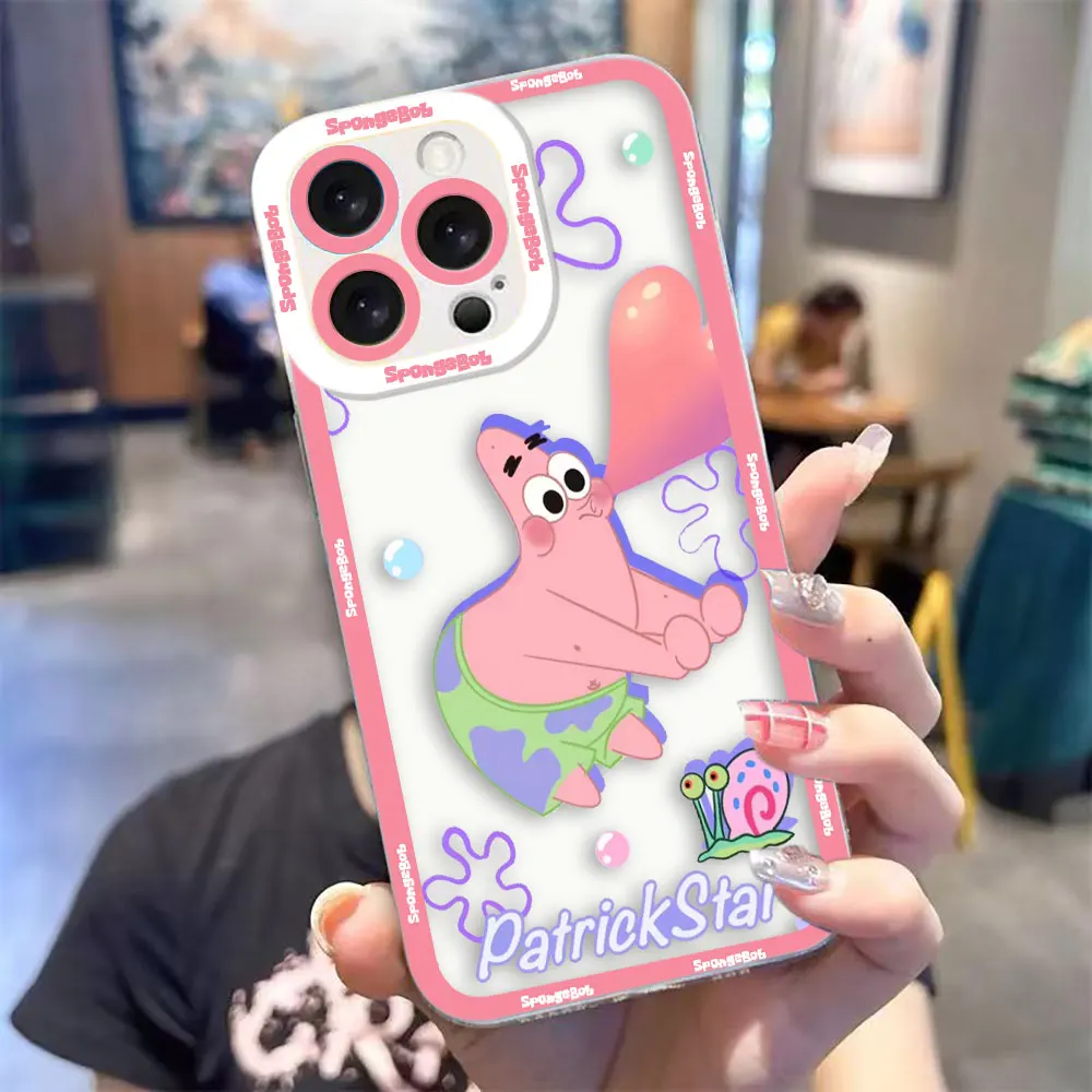 Фото Прозрачный чехол P-Patrick Star S-SpongeBob для телефонов Redmi K40 K60 15C 14C 13C 13 12 12C 10 10C 9 9A 8 7 A1 A2 A3 A5 A7 №3