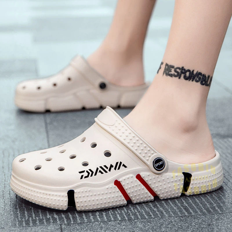 

Women's Outdoor Fishing Sandals Men's Shoes Soft Sole Couple Garden Shoes Flat Beach Slippers Hole EVA with Fall with Cap Origin