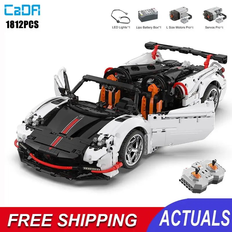 

Cada 1812pcs Rc Racing Sports City Car Building Blocks 1/10 Motorized Remote Control Vehicle Model Moc Bricks Boys Toys Gifts
