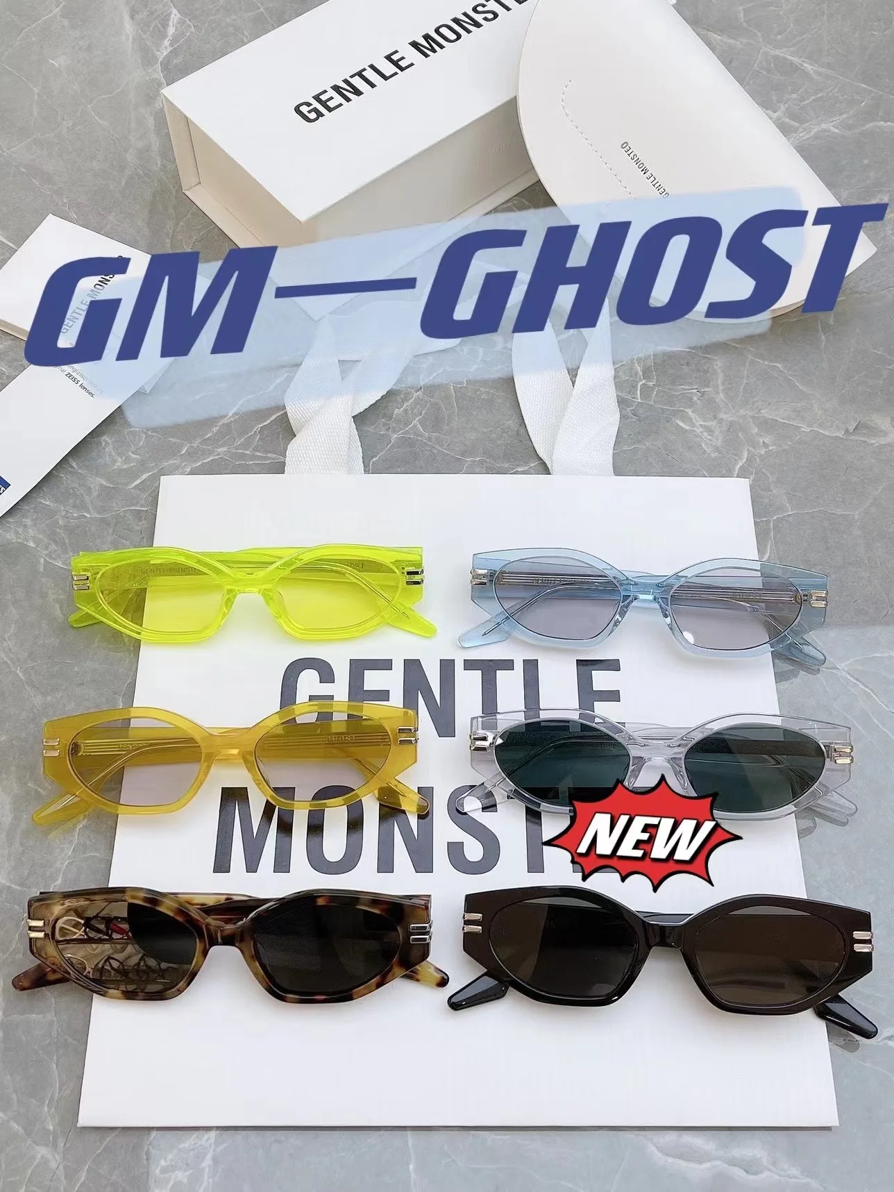 

2022 GM Same As Jennie Suitable for Small Face Women Sunglasses GENTLE GHOST MONSTEr Acetate Polarized UV400 Square Women Sungla