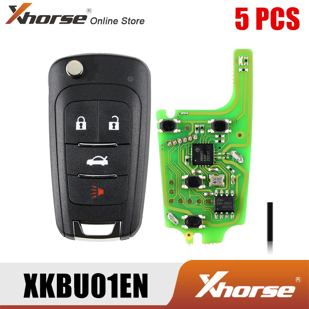 

Xhorse XKBU01EN Wire Remote Key for Buick Flip 4 Buttons English Version 5PCS/Lot