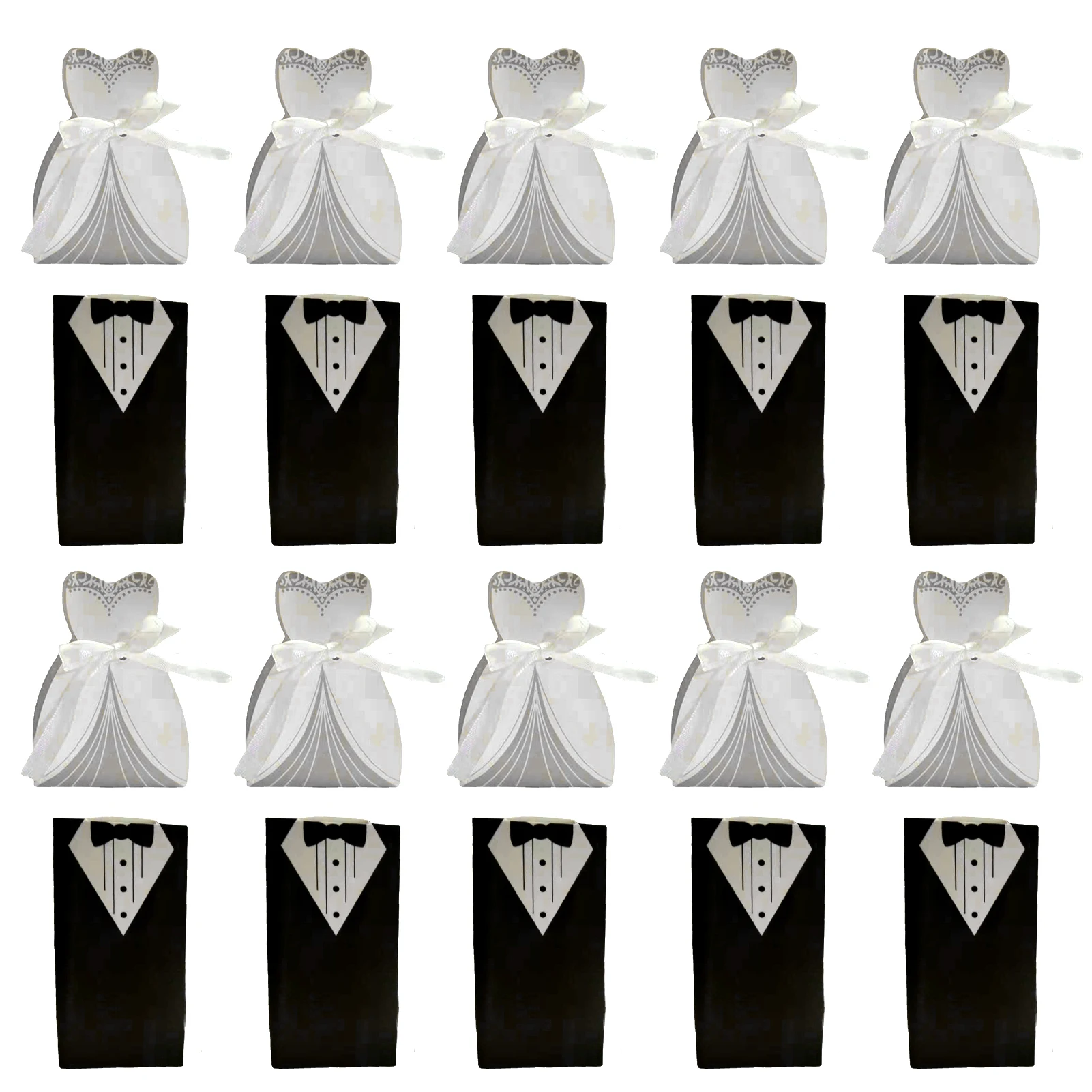 

100pcs/pack With Ribbon Souvenirs Bride Groom Party Gift Bag Wrapping Home Wedding Favors Decoration Packaging Candy Box Hotel