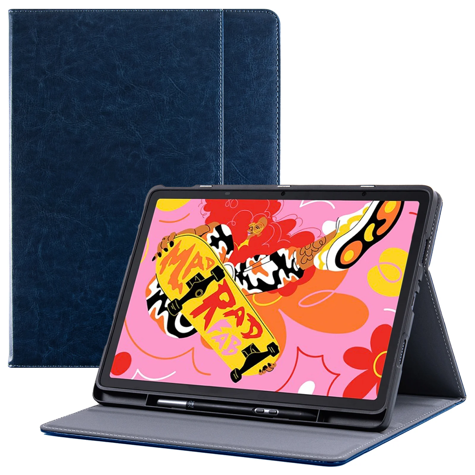 Фото Чехол для графического планшета XPPen Magic Drawing Pad 12.2 дюйма, из искусственной кожи, с держателем для стилуса, карманом, функцией автоматического сна/пробуждения, подставкой для просмотра под разными углами №2