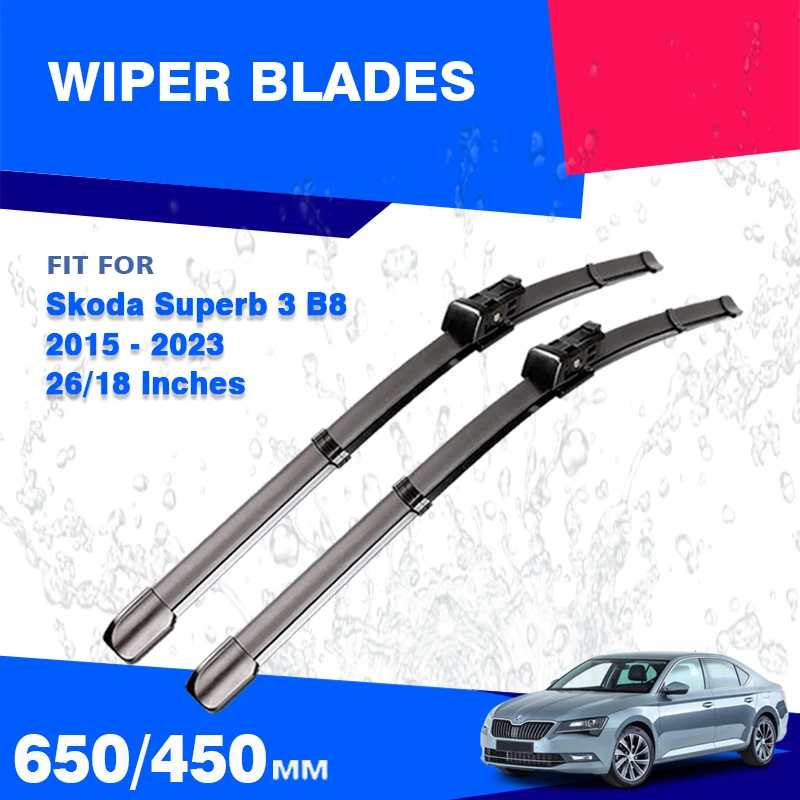 

Front Wiper Blades for Skoda Superb 3 B8 3V Sedan 2015 - 2023 III MK3 Windshield Windscreen Window Accessories Washer 2018 2019