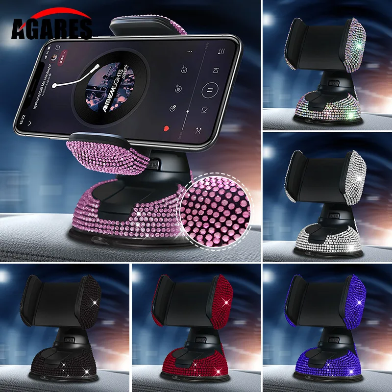 

Роскошный Стразы Bling Crystal автомобильный держатель сотового телефона для девочек Универсальный держатель для приборной панели, ветрового ст...