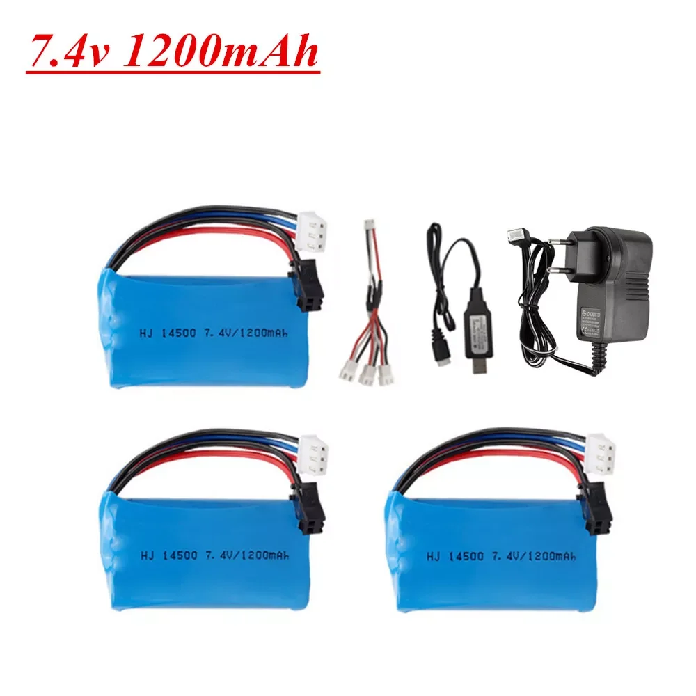 

NEW IN 1200mAh Li-ion battery for Electric Toys water gun toys accessory 7.4 V 2S battery charger set for Vehicles RC toys