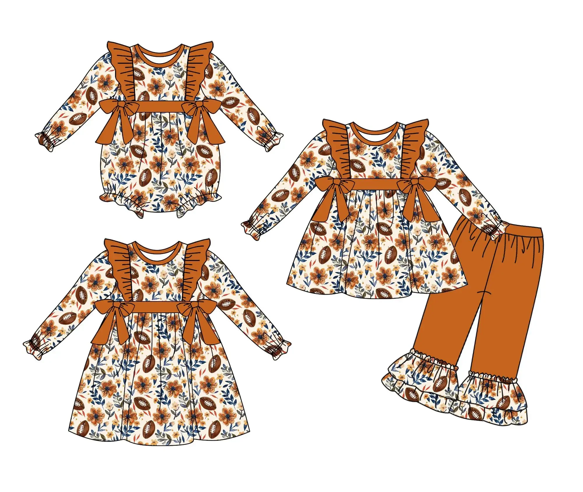 Осенняя одежда для малышей брюки из трех предметов молочного шелка девочек