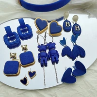fashion 2022 blue earrings flower bear irregular geometric hollow square heart butterfly stud earrings for women jewelry
