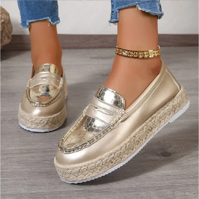 Повседневная обувь женские лоферы на платформе осень 2024 роскошные кроссовки