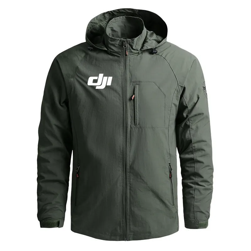 

New Jacket for Men Clothing Flight DJI Drones Waterproof Zipper Casual Outdoor Military Hooded Windbreaker Coat Jackets Man