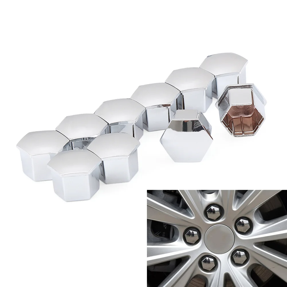 

20Pcs Hexagonal Wheel Lug Nut Covers Bolts Covers Screw Protect Caps for 307 308 408 206 207 C4L C5 (Silver)