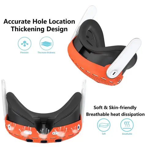 Силиконовый защитный чехол VR, устойчивый к царапинам защитный чехол для гарнитуры VR, простая установка, защитный чехол для Meta Quest 3