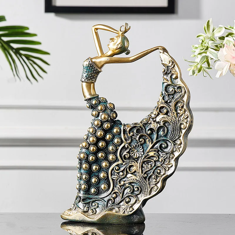 

Art Dancer Craft Figurines Miniatures Girl Living Room Wedding Modern Figurines Miniatures Luxury Dekoration Room Decor 50