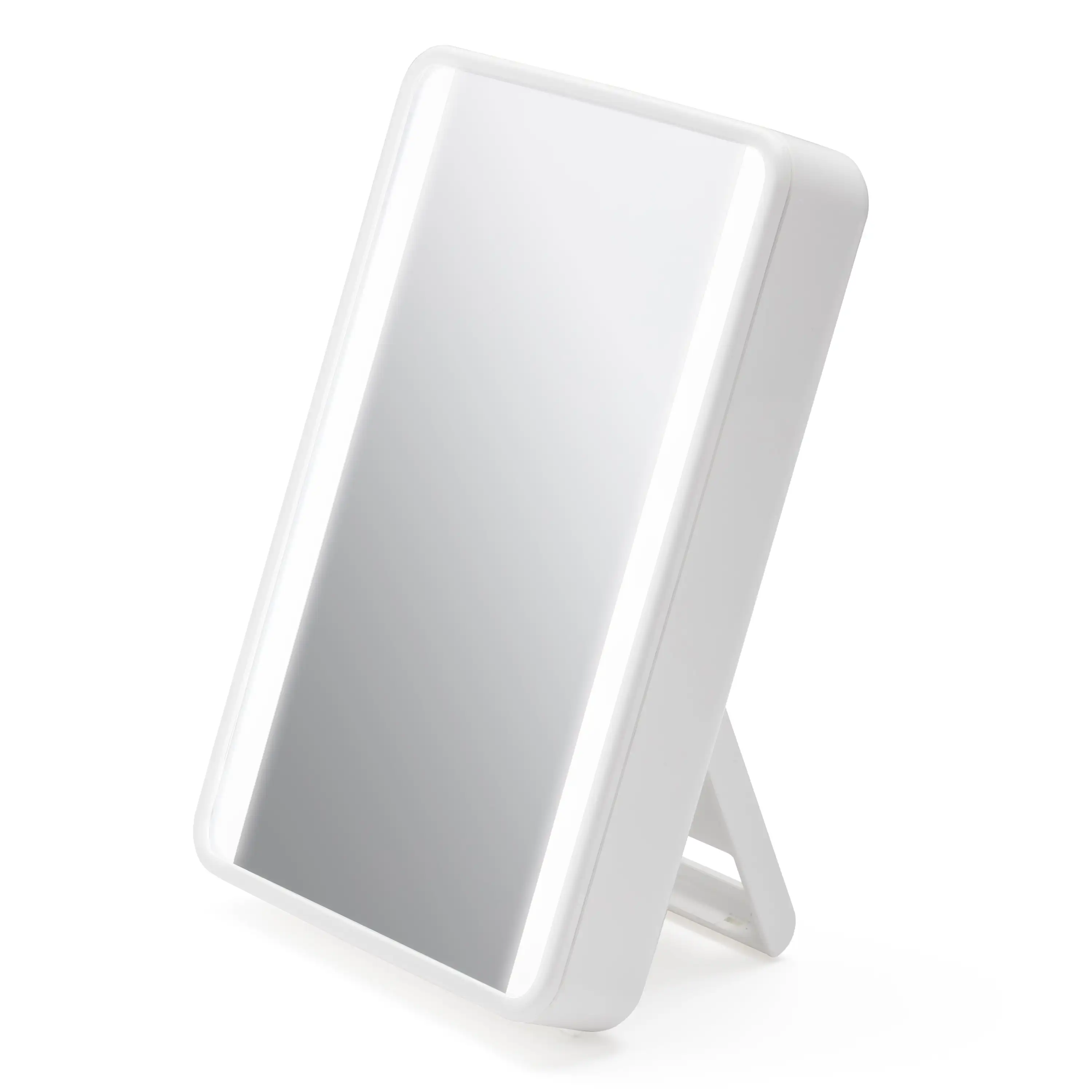 

Portable Vanity Mirror with Bluetooth Audio, LED Lighting, and Includes a Micro Fiber Cleaning Cloth