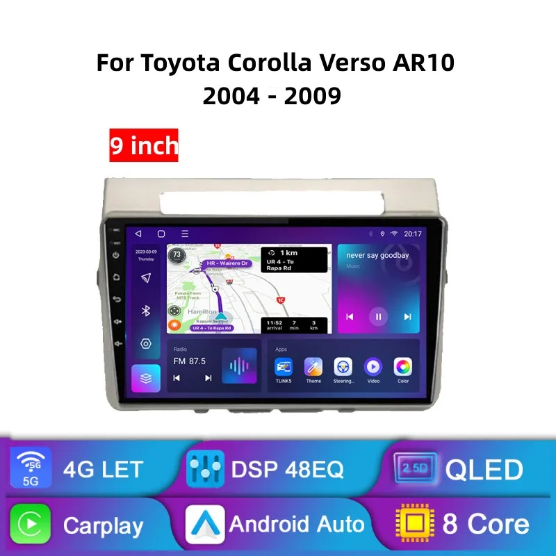 

Android Car Radio Multimedia Video Player For Toyota Corolla Verso AR10 2004 - 2009 Navigation GPS Carplay Touch Screen Stereo