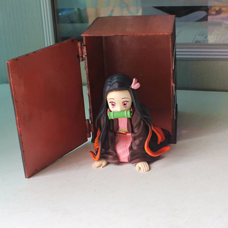 Kawaii Demon Slayer Nezuko Figure With Box Up Art Mini Cute Kimetsu No Yaiba Figurine Lovely Model Dolls Toy |