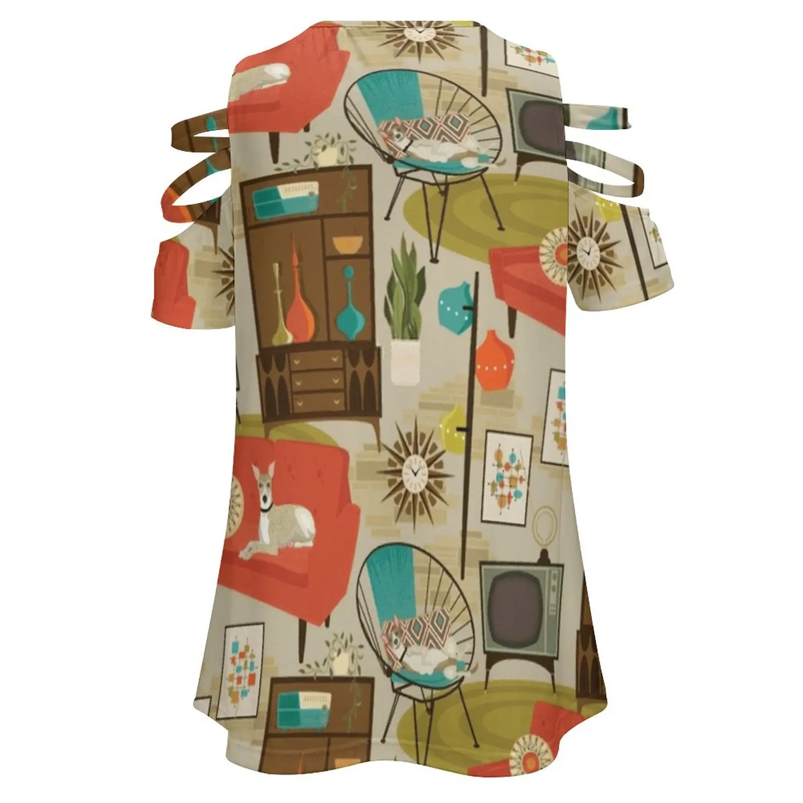 Женская футболка Rec Room Madness летняя модная с цветочным принтом и v-образным вырезом