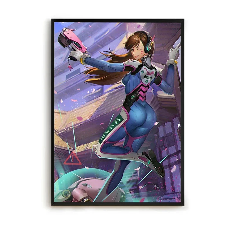 Overwatchs Плакаты для настенного искусства холст картина Dva Декор дома постер