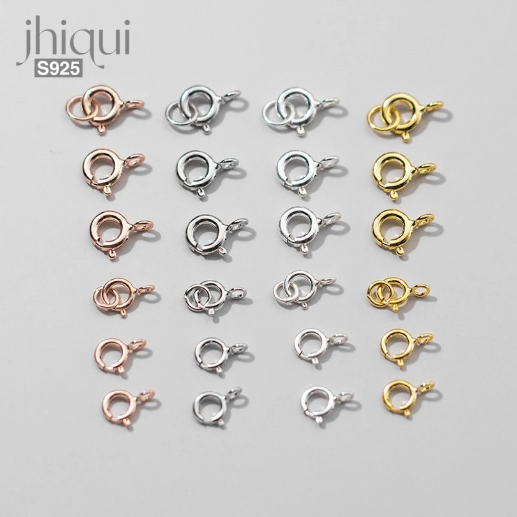 

5PCS 925 Sterling Silver Round Clasps Hooks DIY Jewelry Making Accessories Findings & Components