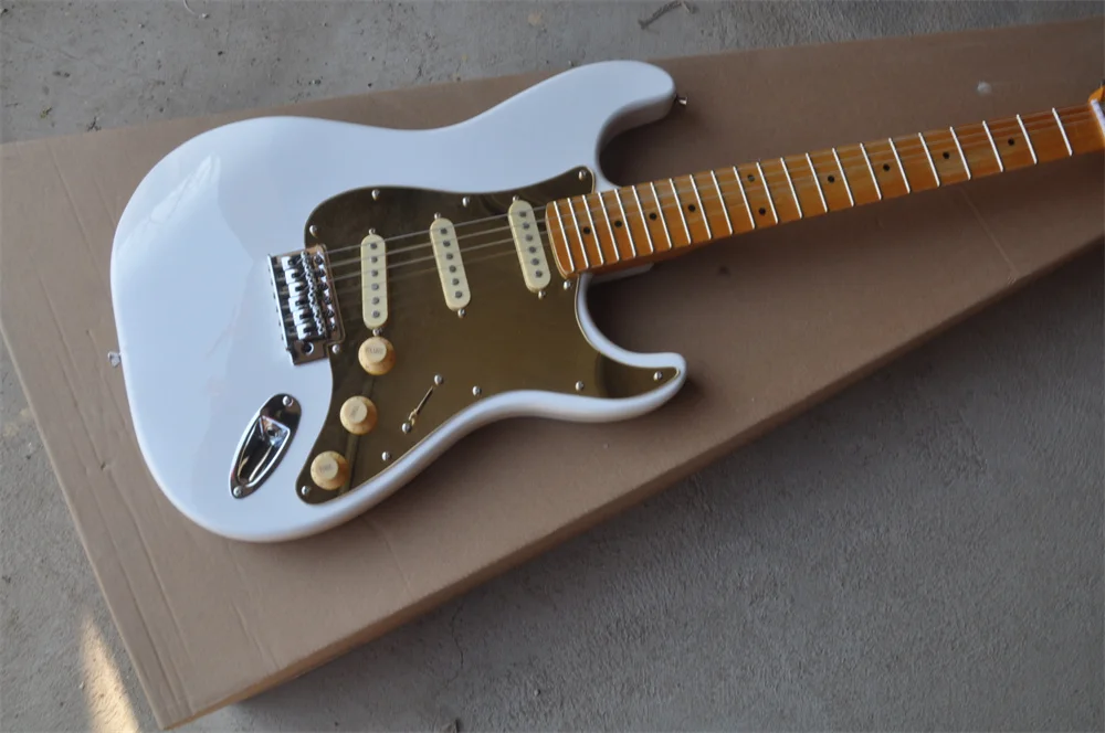

Maple Fingerboard White st Electric Guitar Cream Pickup st light blue Electric Guitar real photos in stock 202234
