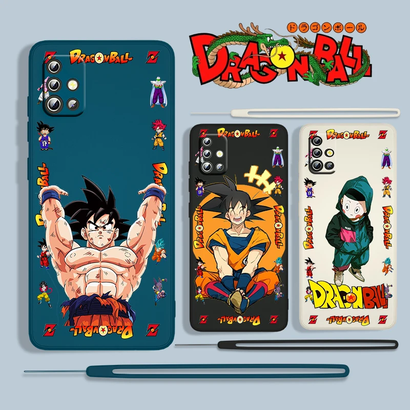 

Dragon Ball Anime Son Goku For Samsung Galaxy A73 A53 A33 A52 A32 A22 A71 A51 A21S A03S A50 4G 5G Liquid Rope Phone Case Fundas