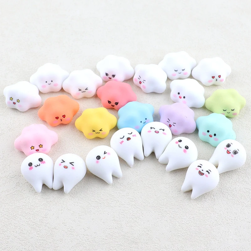 

Kawaii Resin 3D Cartoon Cloud Tooth Star Cabochon Art Supply DIY Scrapbook Decoration Accessory