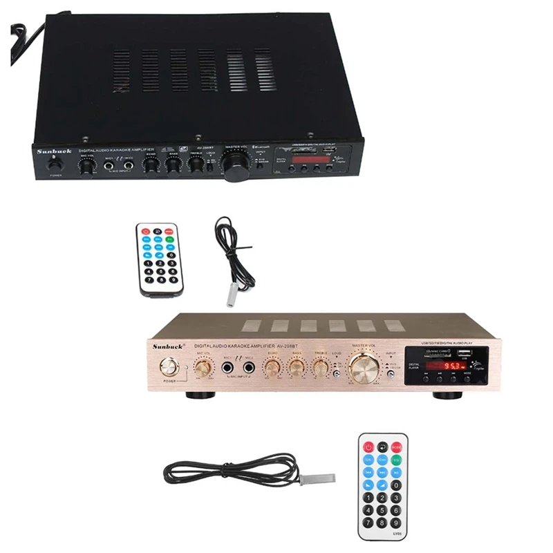 

SUNBUCK Bluetooth 5 Channel FM Amplifier With Remote Control Support SD MMC USB LCD Display Audio Hifi Amplifiers EU Plug