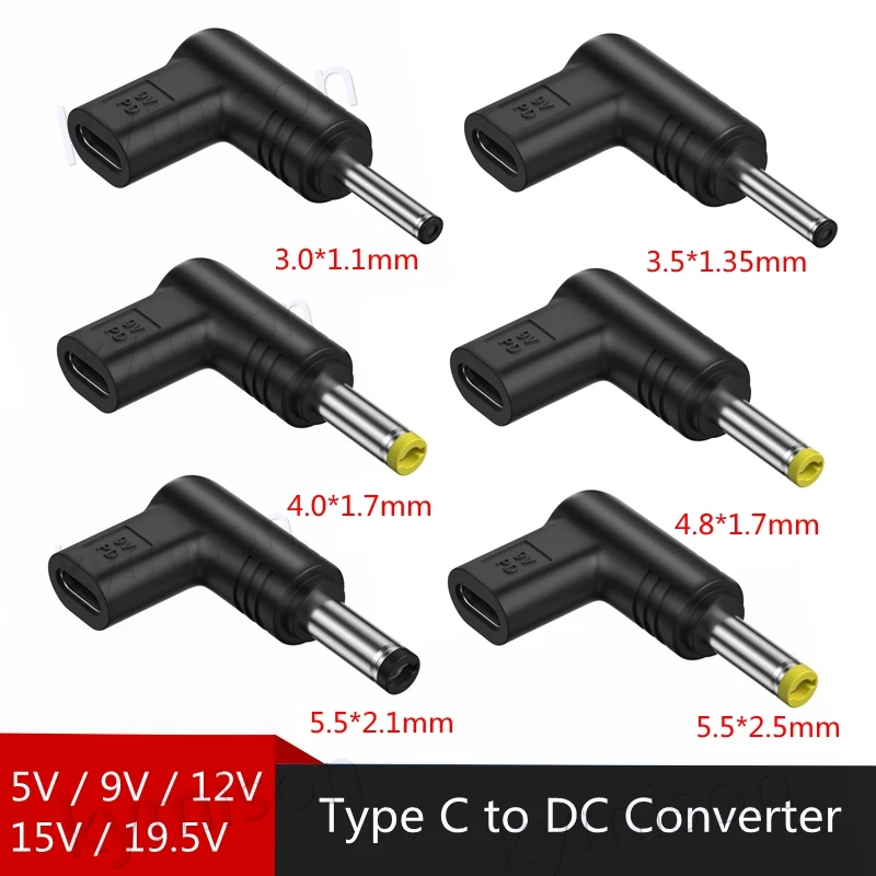 

USB C PD to DC Power Connector Universal 5V 9V 12V 15V 19V TypeC to DC Jack Plug Charge Adapter Converter for Router Tablet Fan