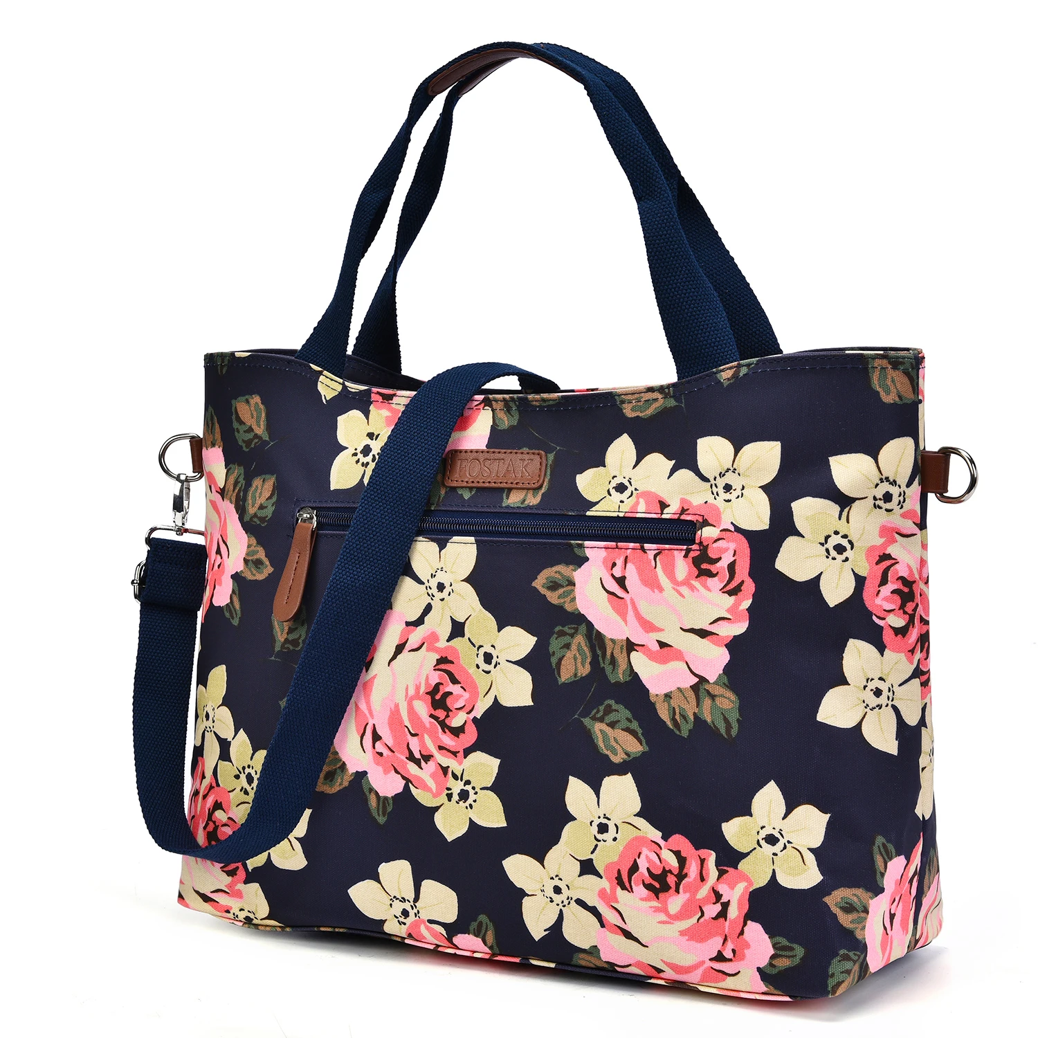 

FOSTAK Womens Tote Bag 15.6 inch Laptop Shoulder Bag Lightweight Floral Satchel Handbag Stylish Water Resistant Computer Purse