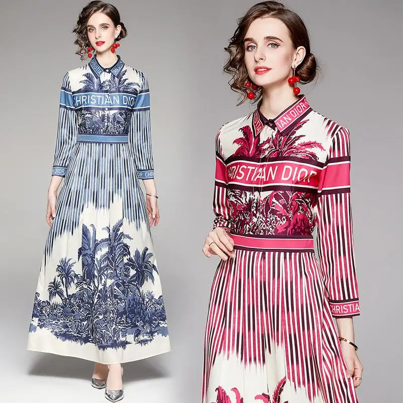 

Elegant Occident Green Color Patchwork Spring Summer Women Single Breasted Wrist Vestidos Light Luxury Graceful Robe For Party