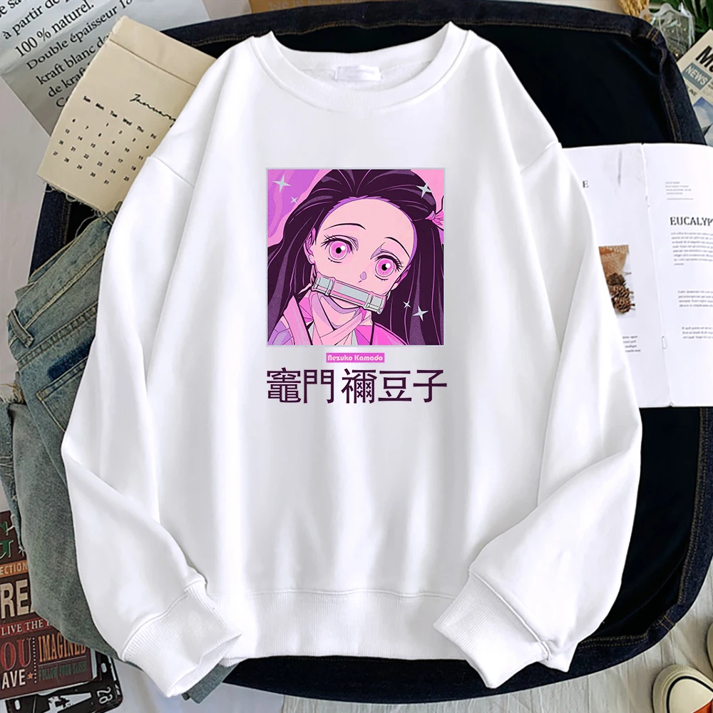 

Demon Slayer Shinobu Japanese Anime Sweatshirt Casual Crewneck Male Pullovers Spring 2022 Hoodies Men Fashion Hip Hop Sportswear