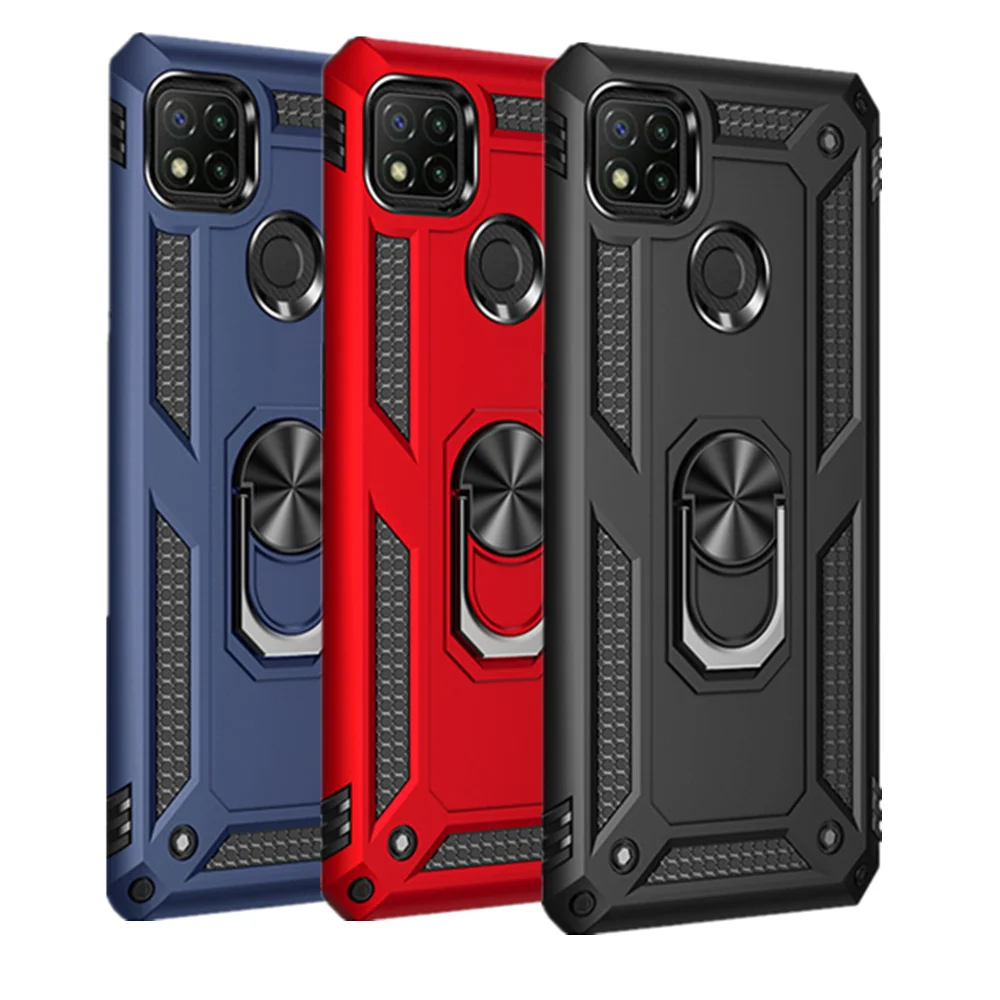 

Redmi 9C NFC Ring Stand Cover for Xiaomi Mi 11i 10T Lite Poco F3 X3 Redmi 9C NFC K40 9A Note 9T 9S 9 Pro Case Shockproof Shell