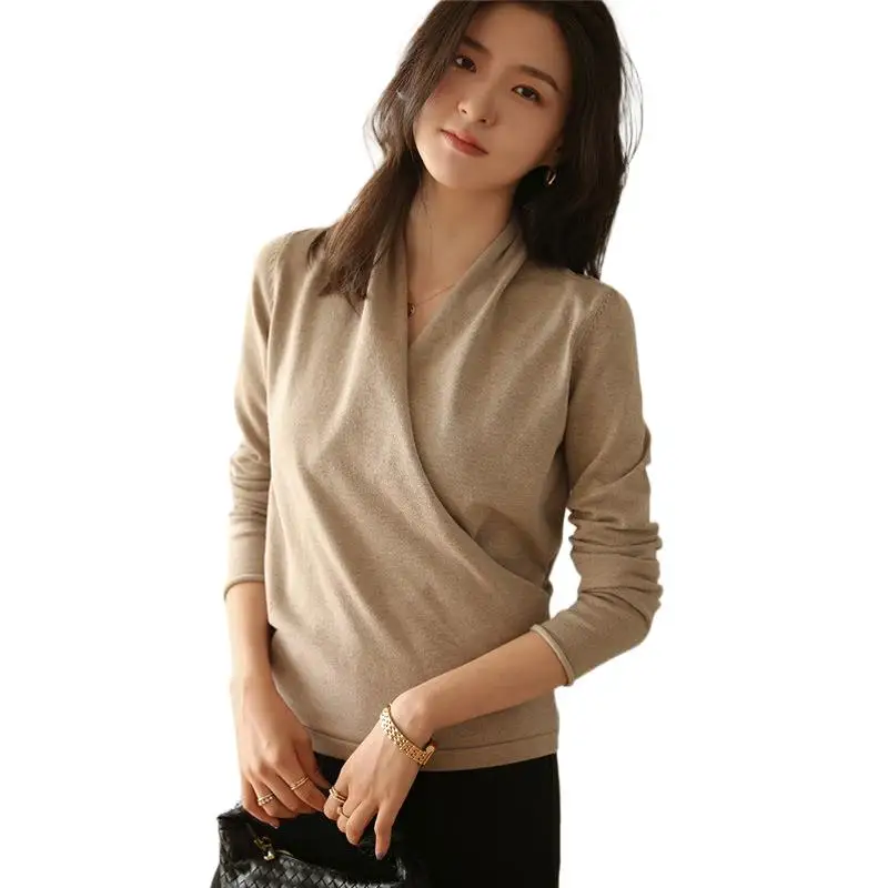

Wrap Over Sweater Women Elegant Wrapped Sweaters Knitted