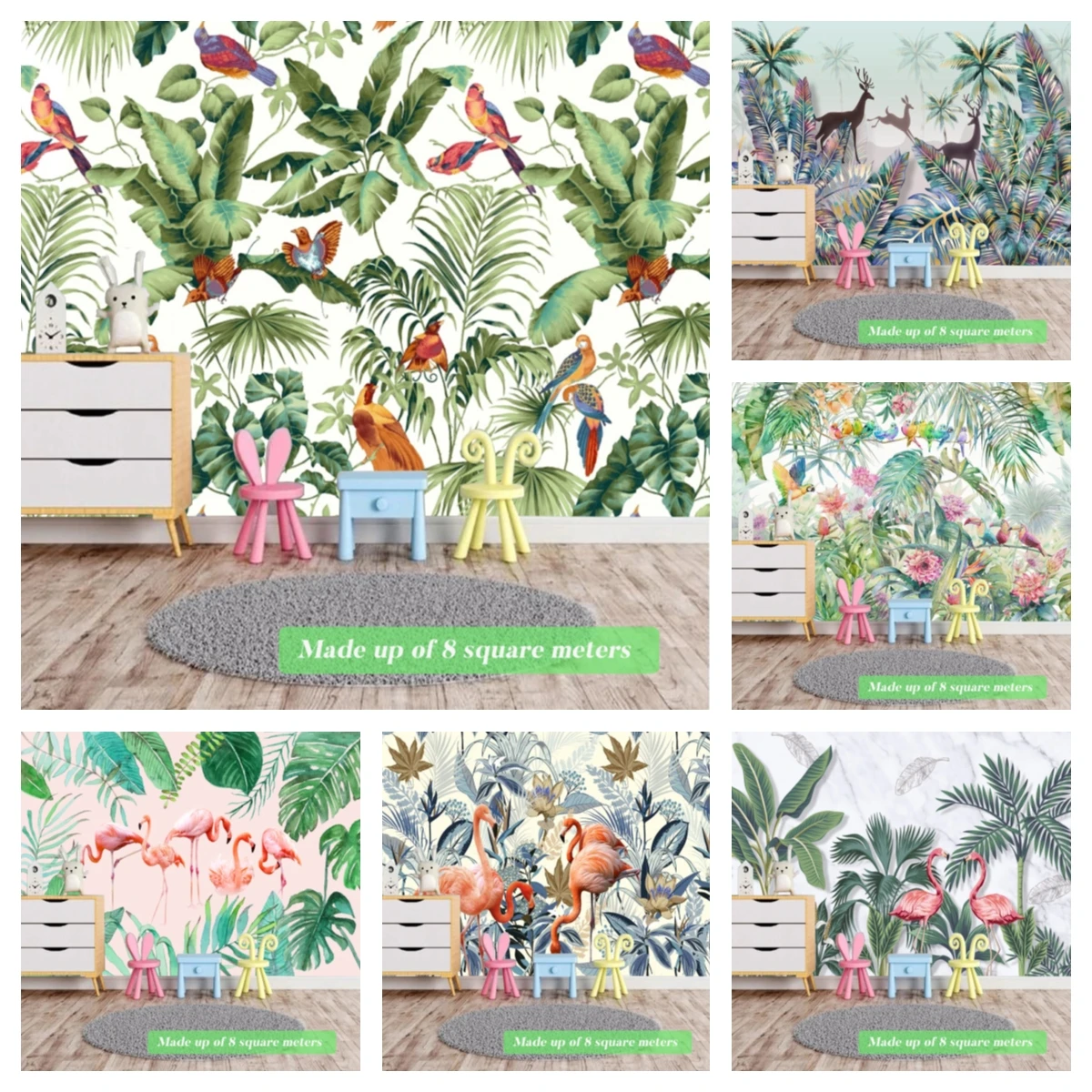 

Forest Animal Large Wallpaper Mural for Children Nursing Room Custom Size Kids Play Room Wall Poster Nordic Art Home Decoration