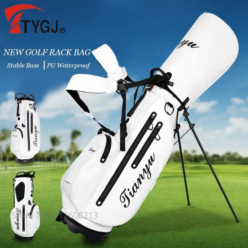 TTYGJ Men PU Waterproof Golf Rack Bag Portable Golf Stand Bag High Capacity Clubs Storage Pack Lightweight Travelling Package