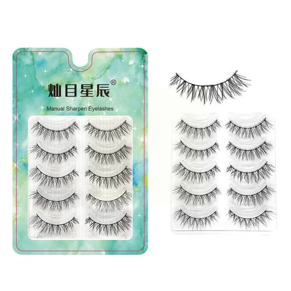 

5 Pairs Of Japanese-style Lashes, Nude Makeup Natural Eyes Of False Natural Magnification By Line Simulation Black Hand Of W7q6