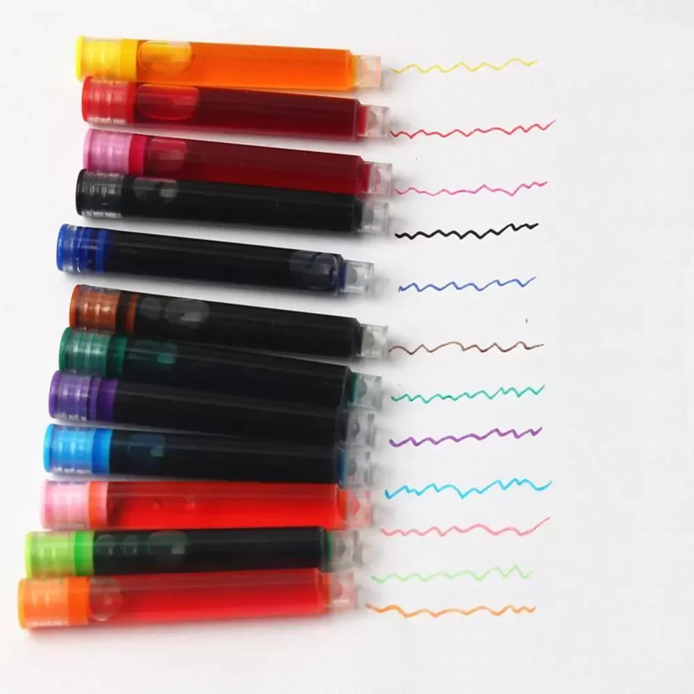 

12pcs/pack Colored Ink Cartridge Refills Ink Sac For Fountain Pens Ink Refills Disposable Office School Supplies Cute Stationery