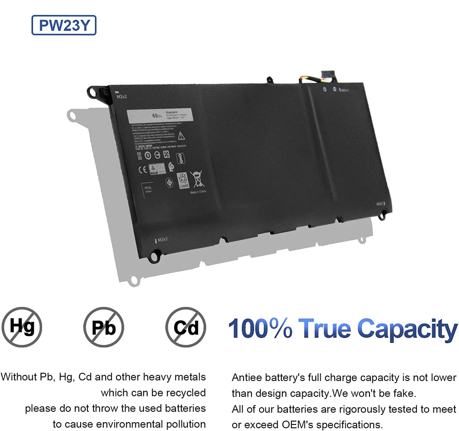 7 6 В 60 Втч PW23Y аккумулятор для ноутбука Dell XPS 13-9360-D1605G 13-9360-D1605T 13-9360-D1609G D1705G серии TP1GT