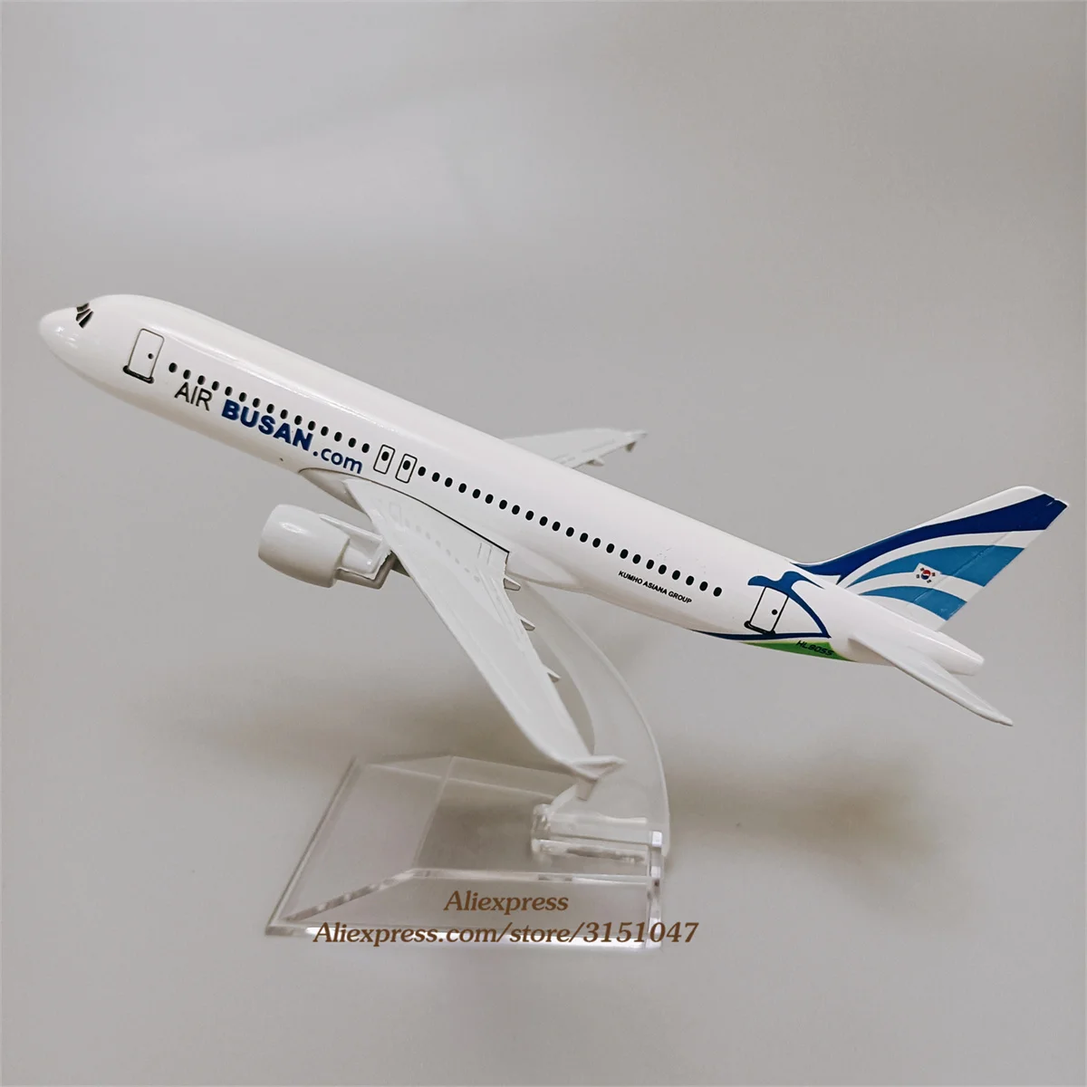 

Alloy Metal Korean Air Busan Airlines Airplane Model Airbus 320 A320 Airways Plane Model w Holder Diecast Aircraft Gifts 16cm