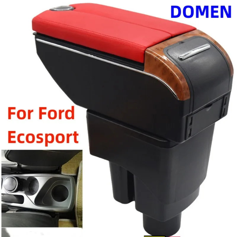 

New For Ford Ecosport Double open armrest box original factory dedicated central armrest box modification parts USB Charging