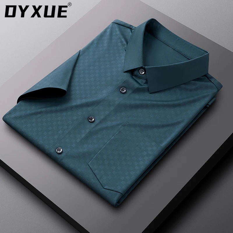 

DYXUE Men's Shirt Classic Slim Fit Business Cool Casual Short Sleeve High-quality Soft Lapel Korean Fashion New Summer Pocket